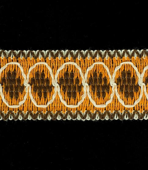 45mm Orange Jacquard Braid 25mtr Card